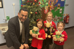 Gagan visits the winners of his Christmas Card Competition