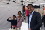 Gagan with stall holders in Rickmansworth